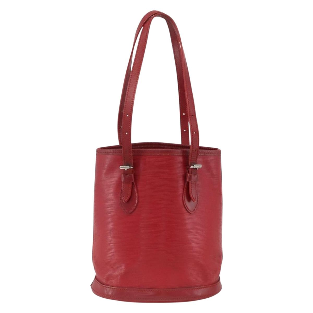 LOUIS VUITTON Epi Bucket PM Shoulder Bag Red M5899E LV Auth bs34346