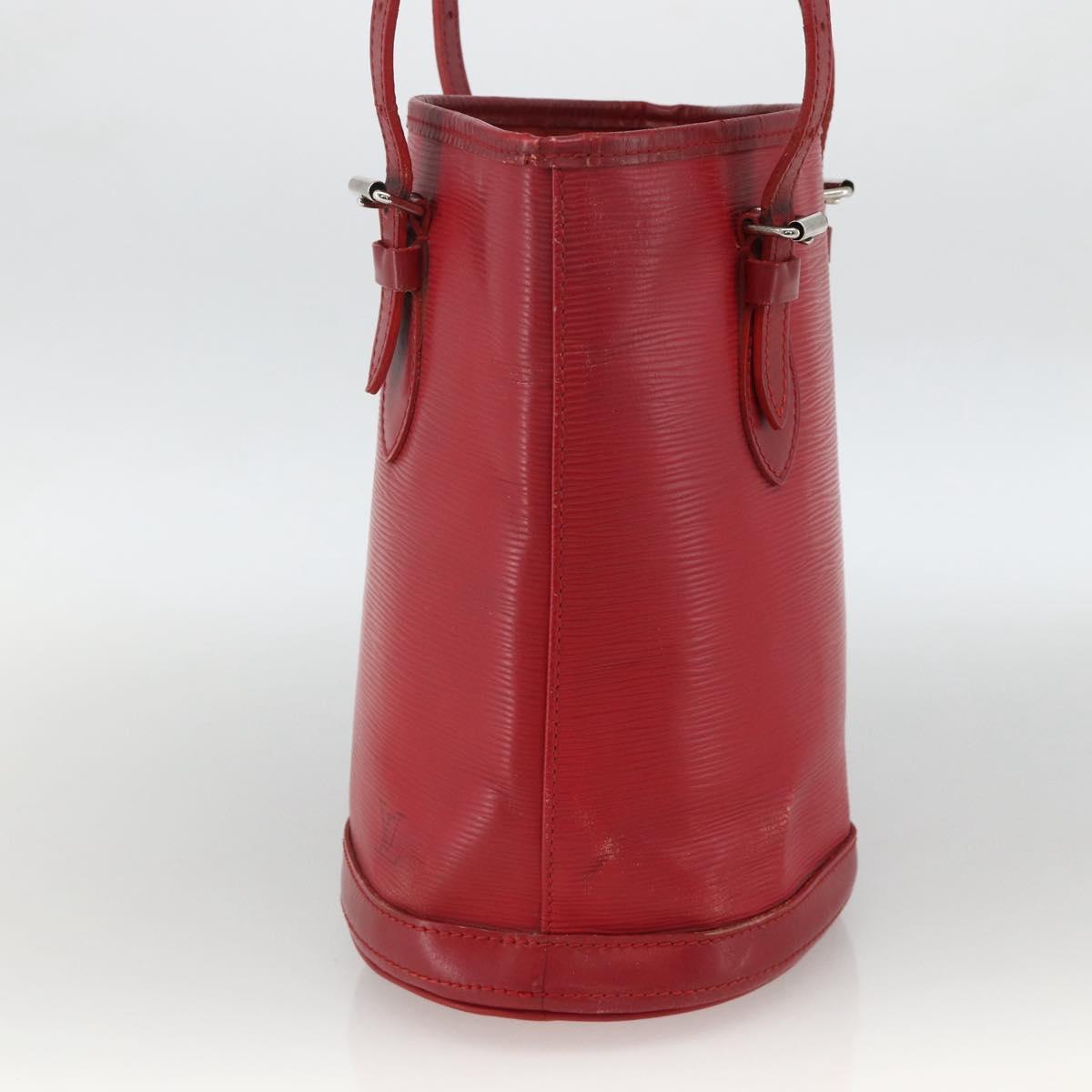 LOUIS VUITTON Epi Bucket PM Shoulder Bag Red M5899E LV Auth bs34346