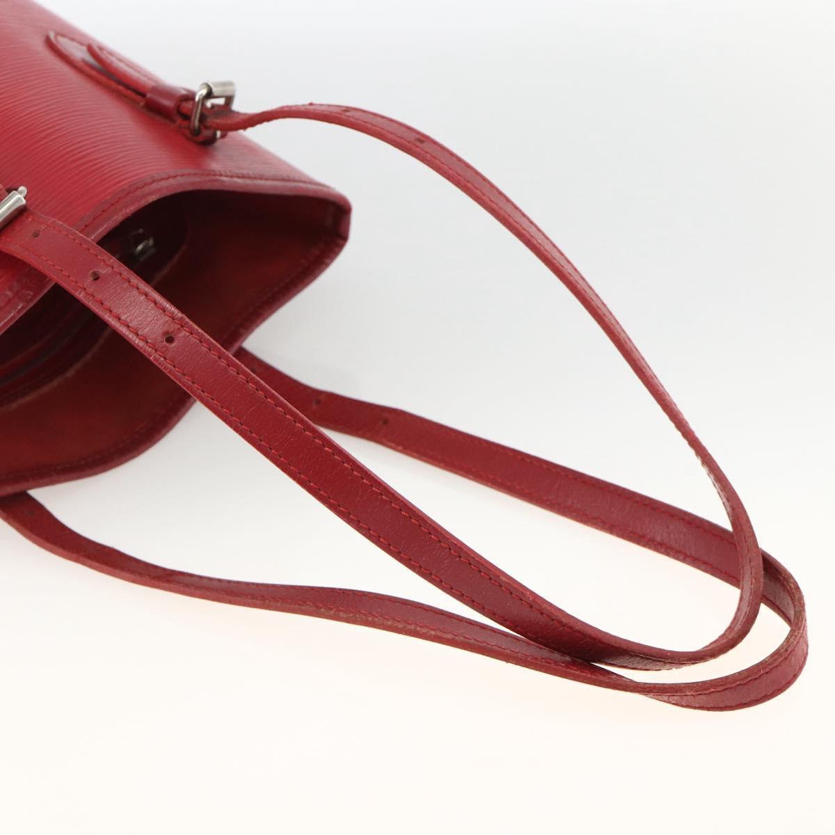 LOUIS VUITTON Epi Bucket PM Shoulder Bag Red M5899E LV Auth bs34346