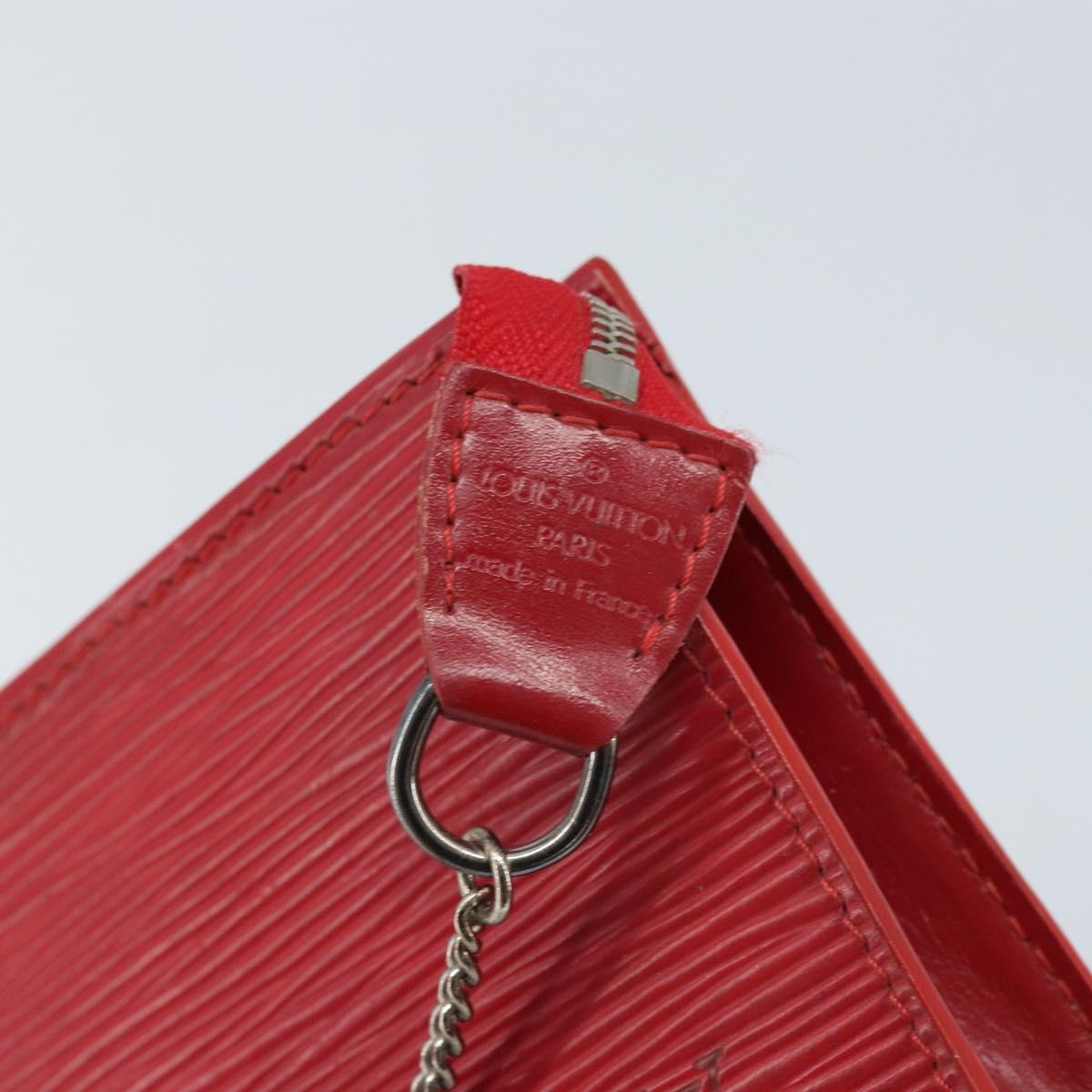 LOUIS VUITTON Epi Bucket PM Pouch Red LV Auth bs34347