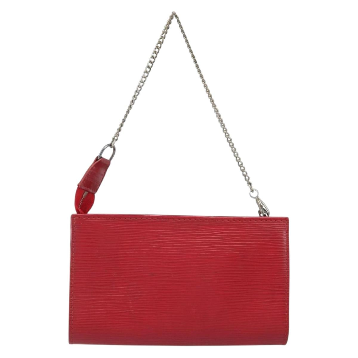 LOUIS VUITTON Epi Bucket PM Pouch Red LV Auth bs34347