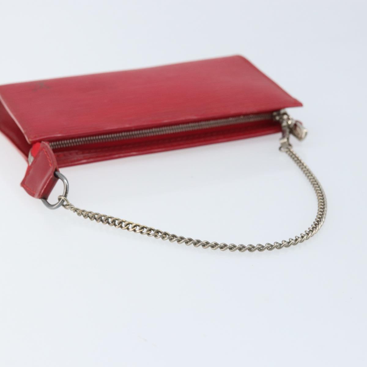 LOUIS VUITTON Epi Bucket PM Pouch Red LV Auth bs34347
