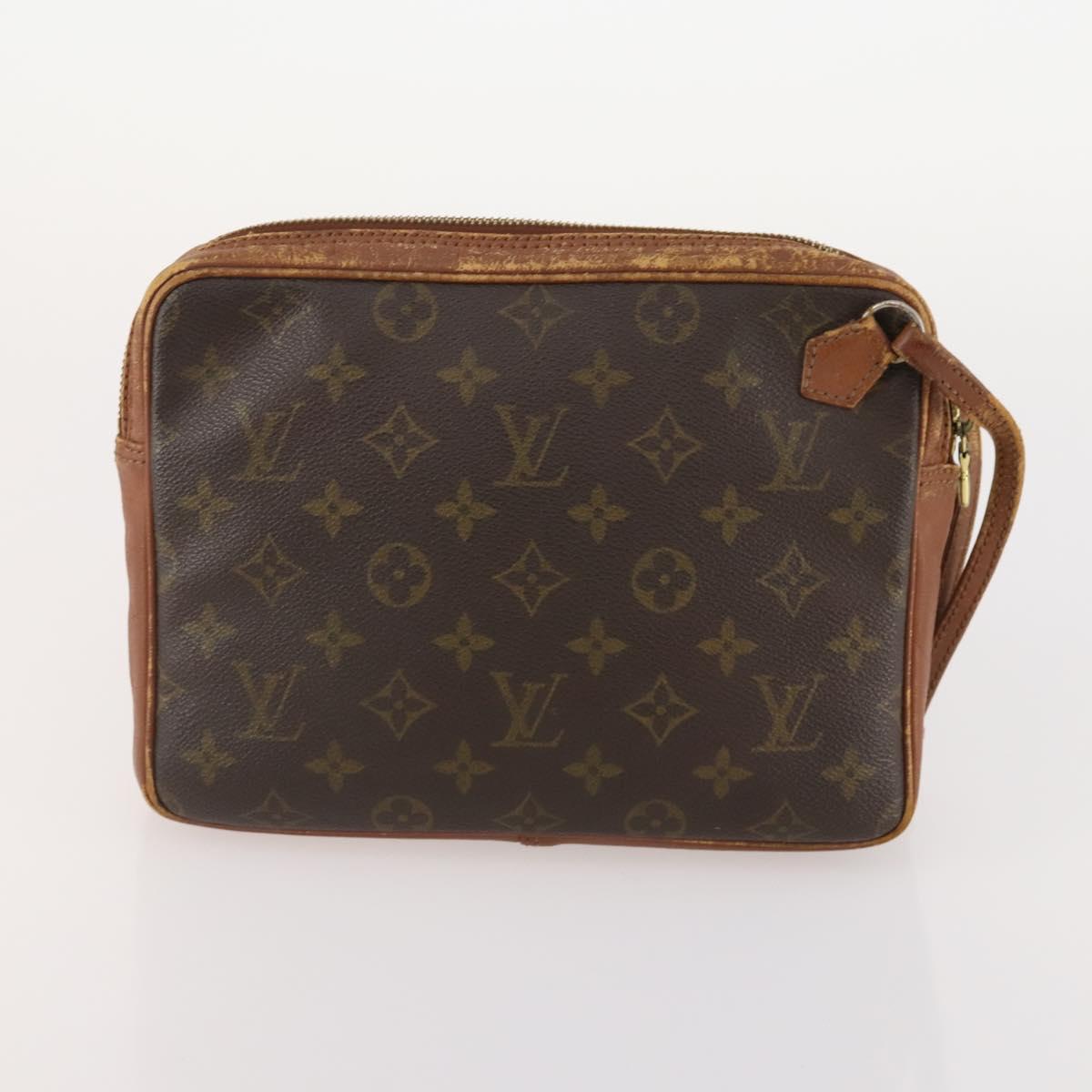 LOUIS VUITTON Monogram Pouch Clutch Bag 2 Set LV Auth bs34348
