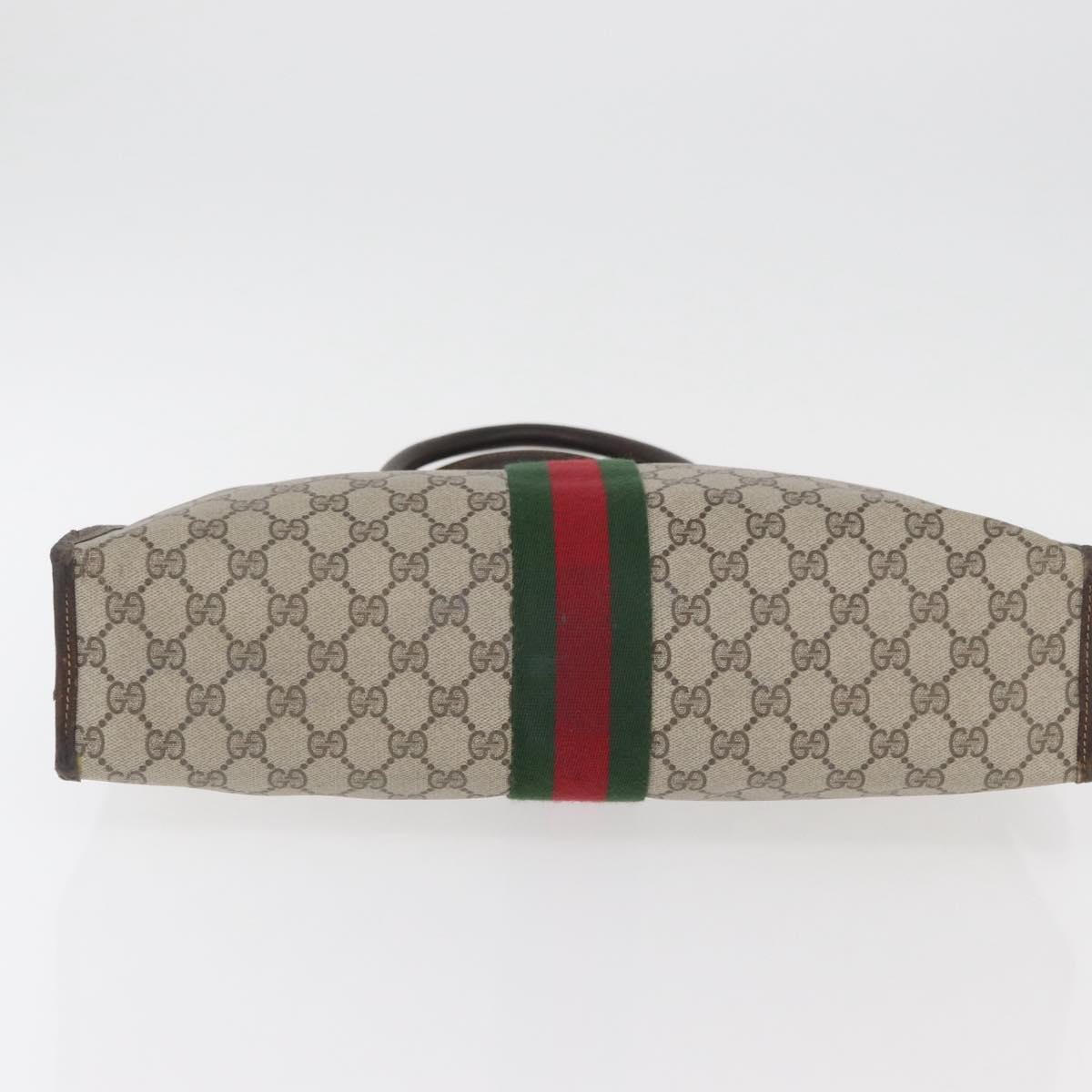 GUCCI GG Supreme Web Sherry Line Bag PVC Beige Gold Red 010 378 Auth bs34367