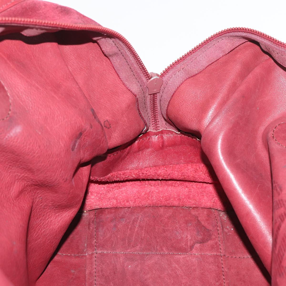 LOEWE Anagram Hand Bag Suede Leather Bordeaux Gold Auth bs34369
