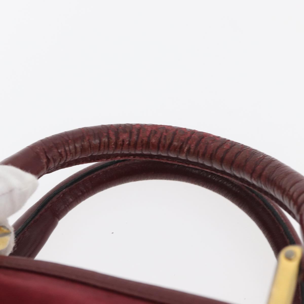 LOEWE Anagram Hand Bag Suede Leather Bordeaux Gold Auth bs34369