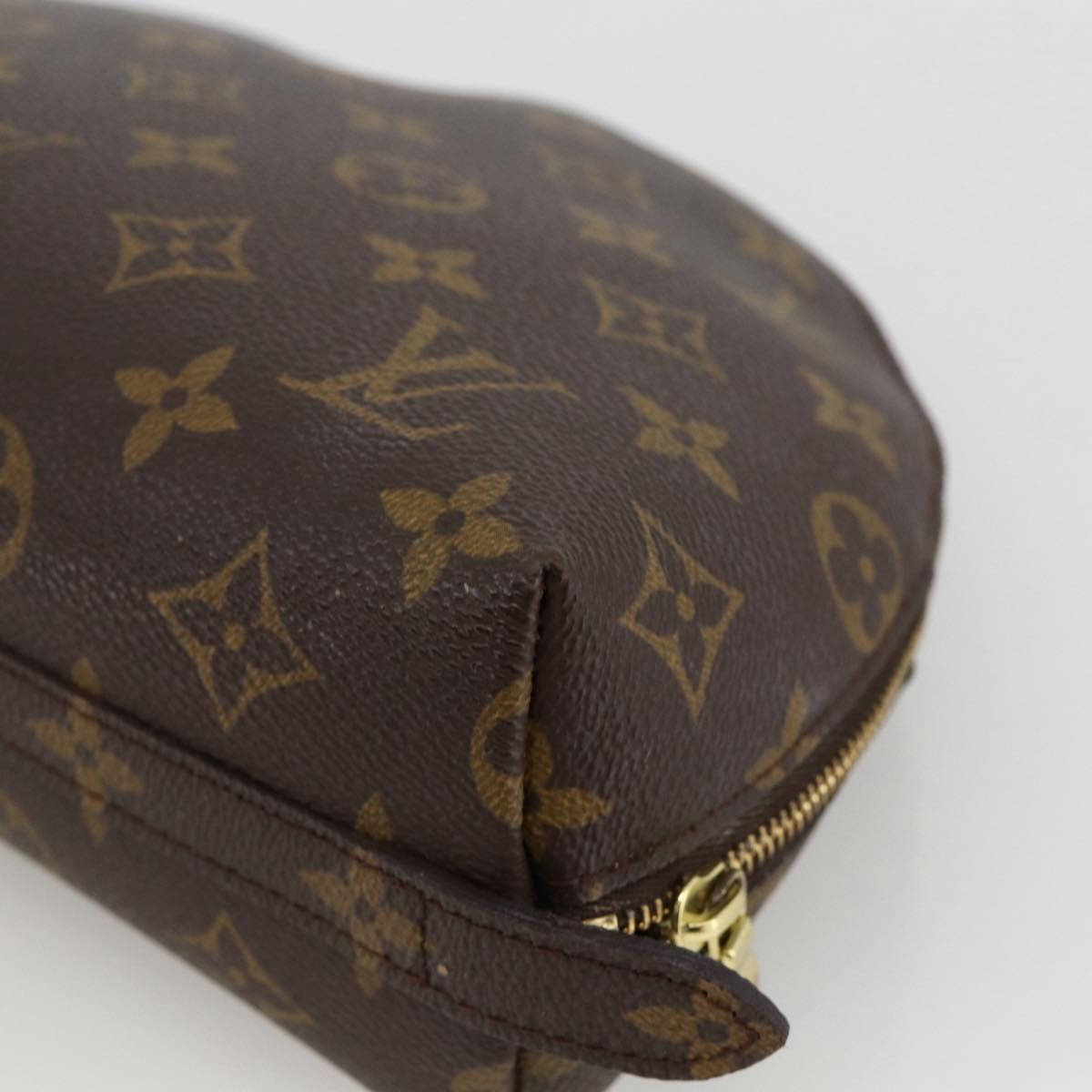 LOUIS VUITTON Monogram Trousse Demi Ronde Cosmetic Pouch M47520 LV Auth bs34389