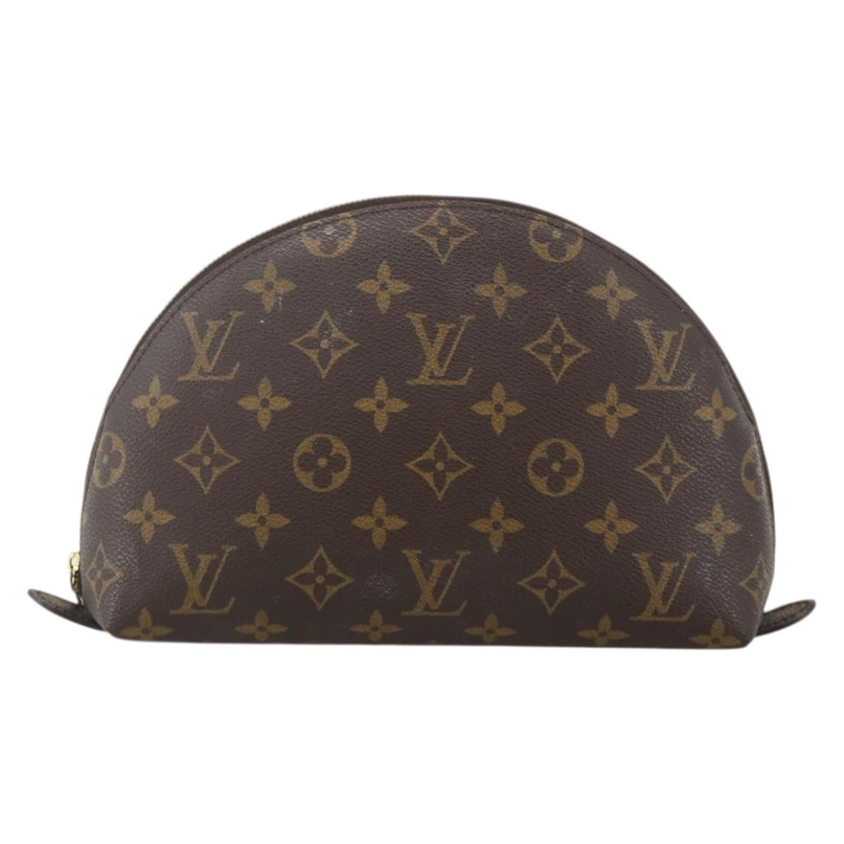 LOUIS VUITTON Monogram Trousse Demi Ronde Cosmetic Pouch M47520 LV Auth bs34389