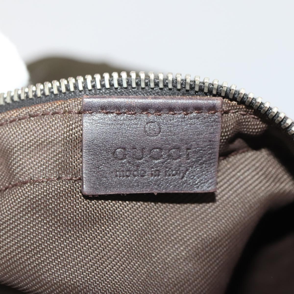 GUCCI Boston Bag Nylon Khaki Silver 012 8657 3754 Auth bs34394