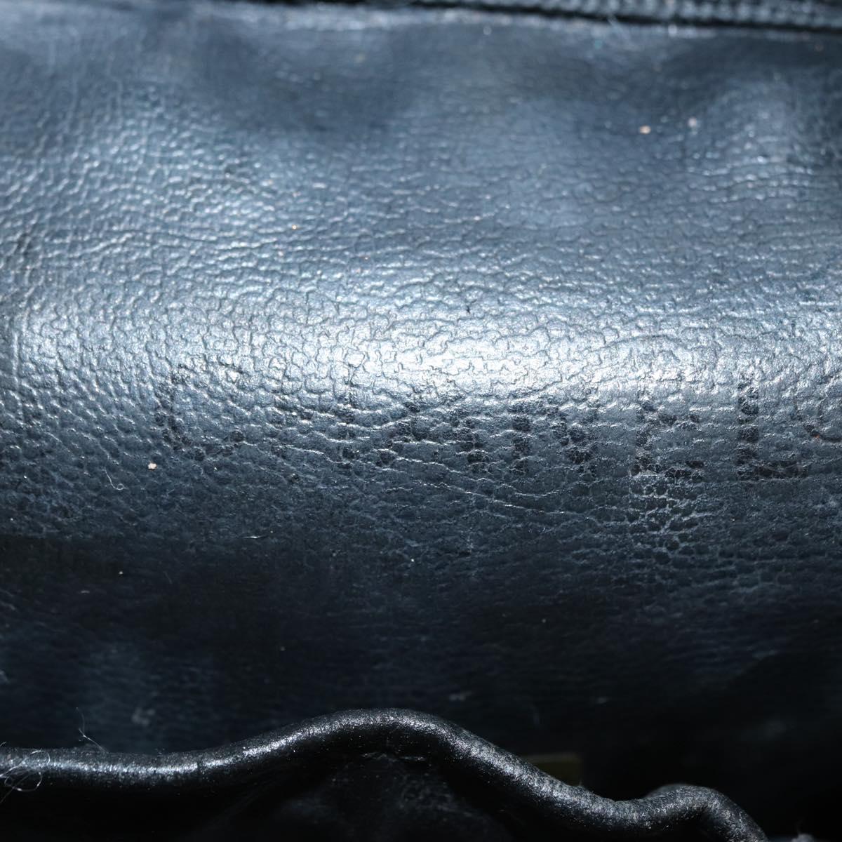 CHANEL Bicolore Vanity Hand Bag Leather Black Gold CC Auth bs34409