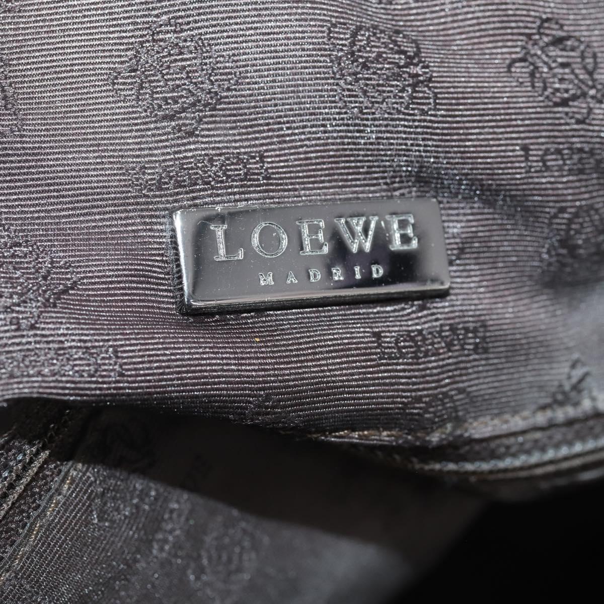 LOEWE Business Bag Nylon 2way Brown Silver Auth bs34429