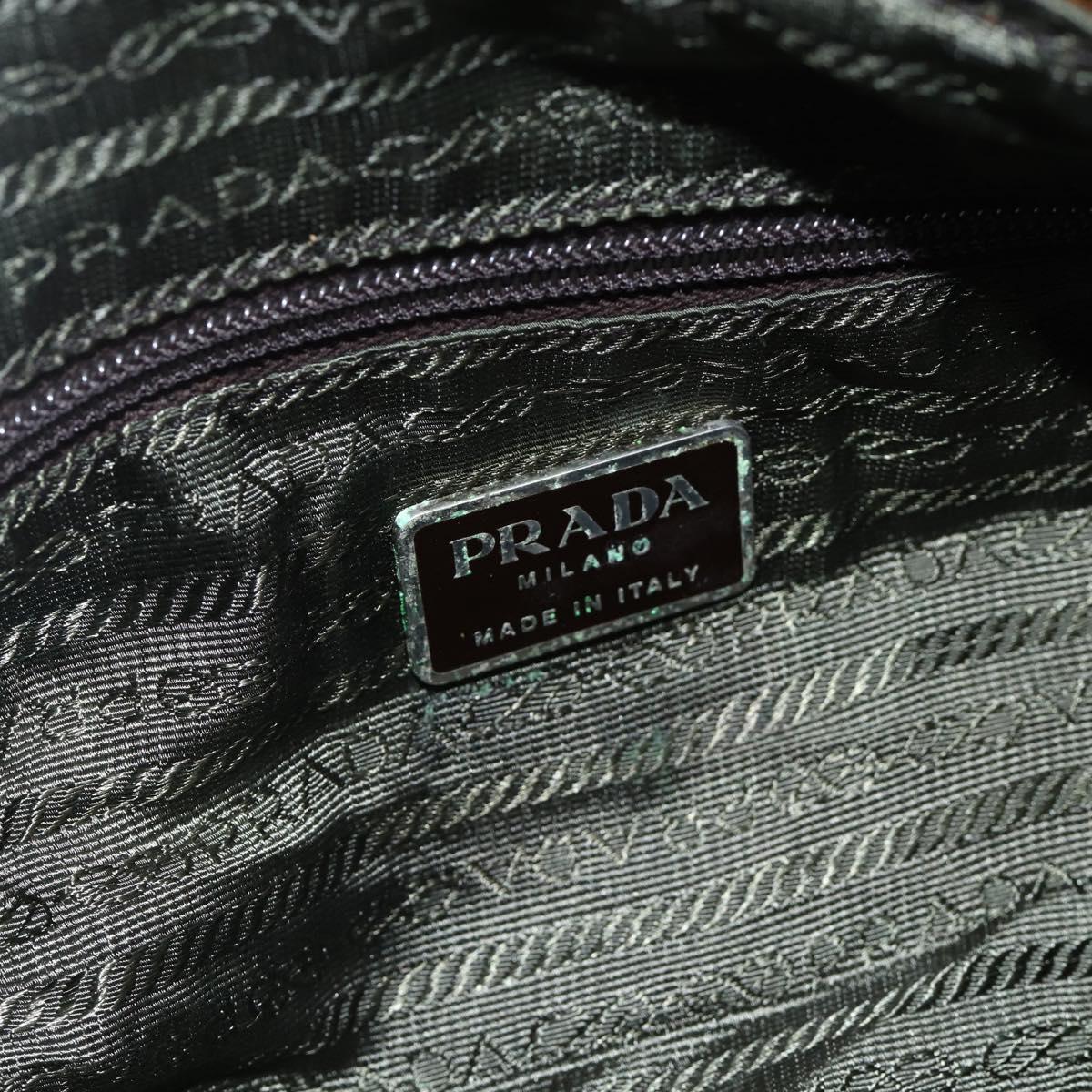PRADA Shoulder Bag Nylon Brown Silver Auth bs34431