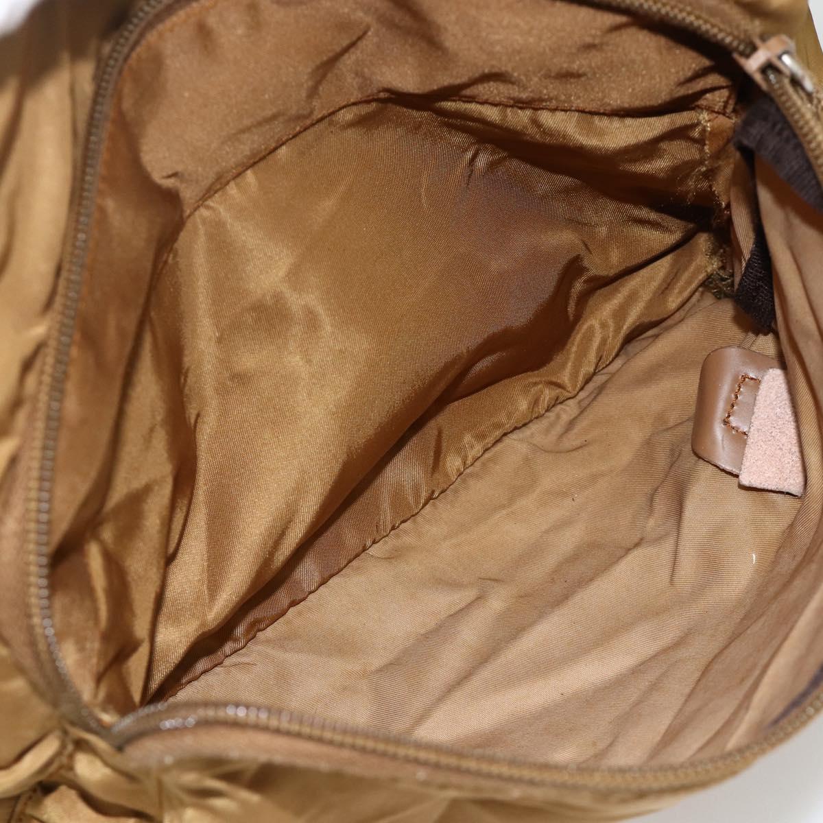 PRADA Shoulder Bag Nylon Brown Silver Auth bs34431