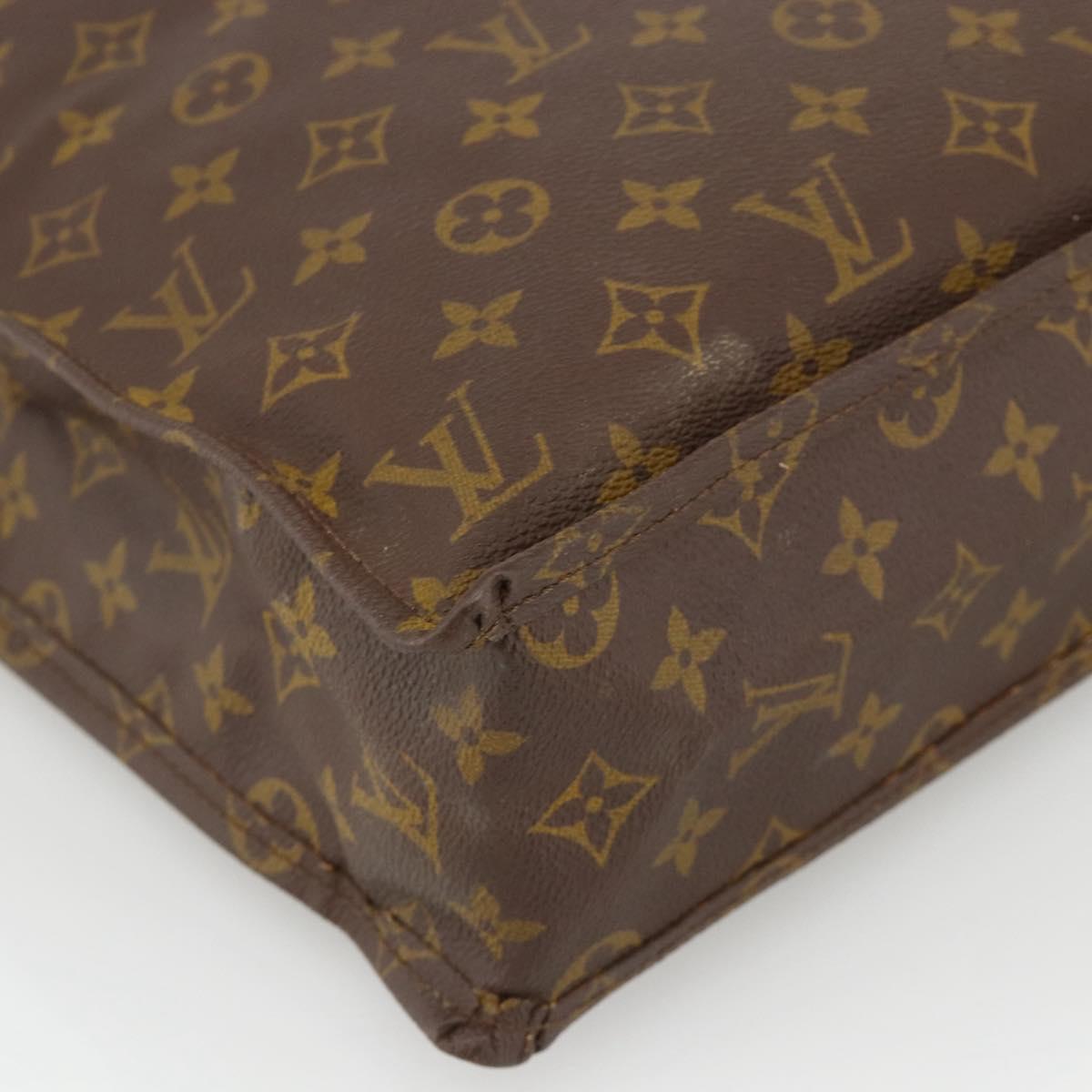 LOUIS VUITTON Monogram Sac Plat Hand Bag M51140 LV Auth bs34440