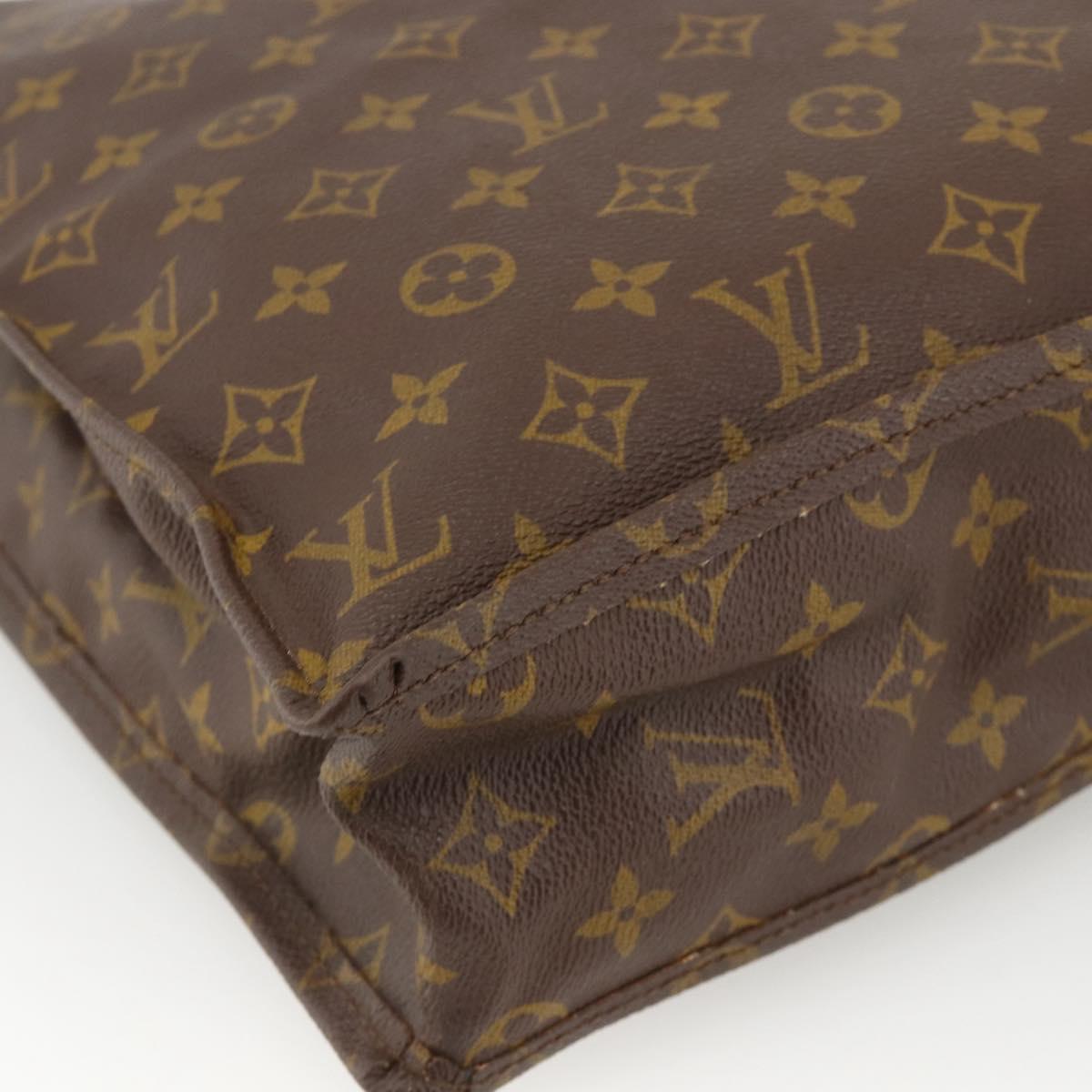 LOUIS VUITTON Monogram Sac Plat Hand Bag M51140 LV Auth bs34440