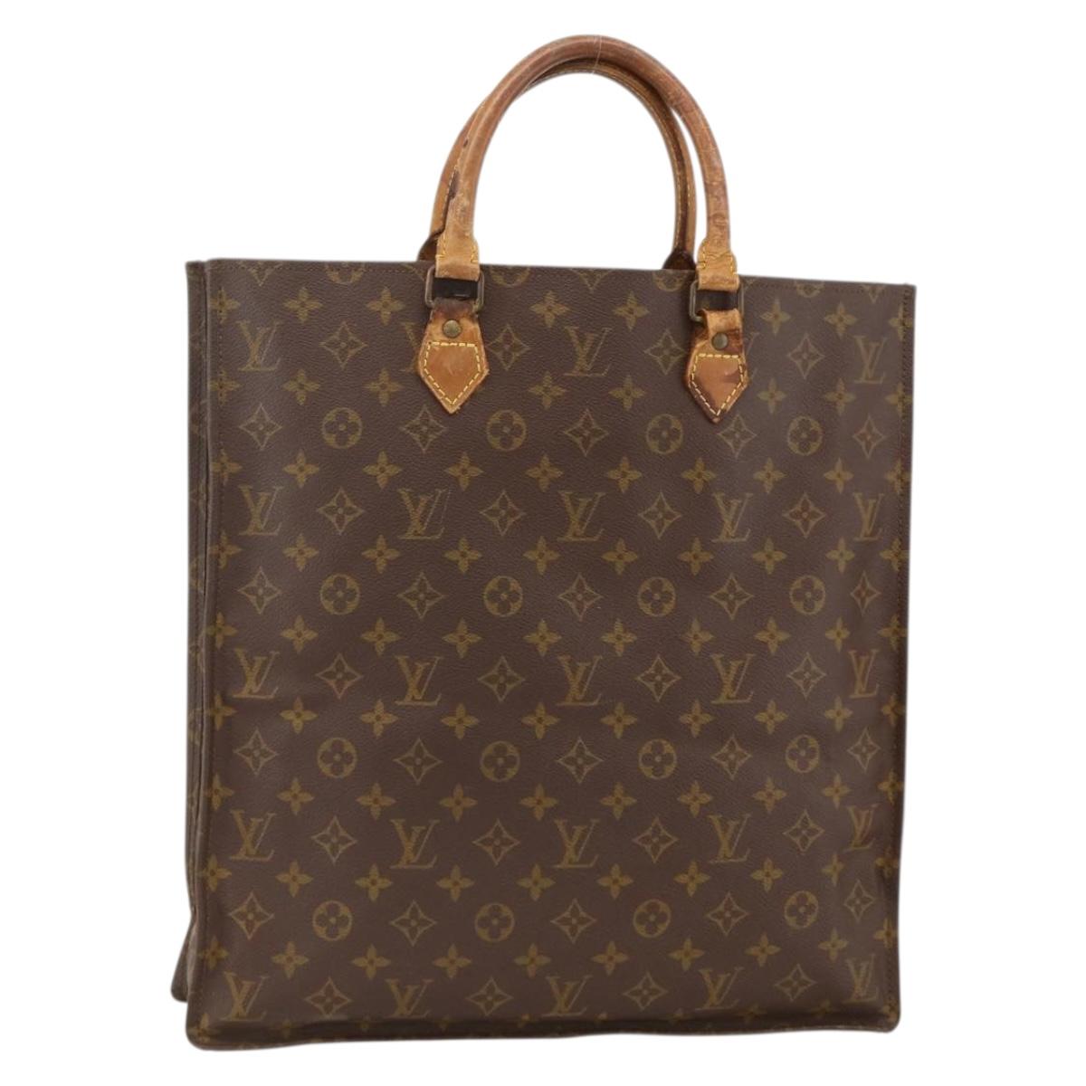 LOUIS VUITTON Monogram Sac Plat Hand Bag M51140 LV Auth bs34440
