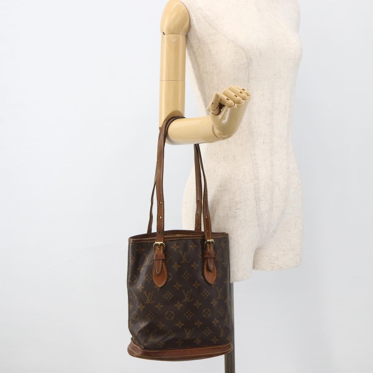 LOUIS VUITTON Monogram Bucket PM Shoulder Bag M42238 LV Auth bs34444