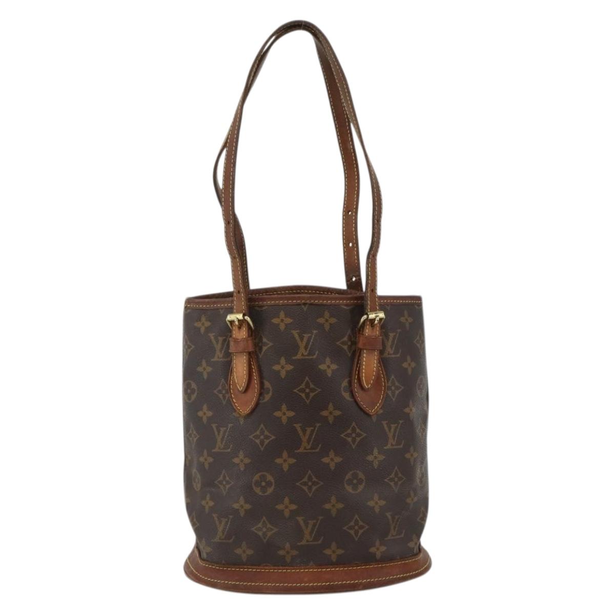 LOUIS VUITTON Monogram Bucket PM Shoulder Bag M42238 LV Auth bs34444