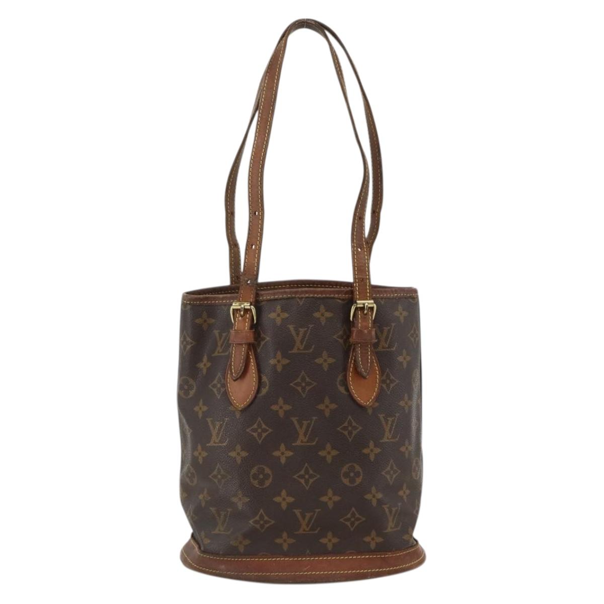 LOUIS VUITTON Monogram Bucket PM Shoulder Bag M42238 LV Auth bs34444