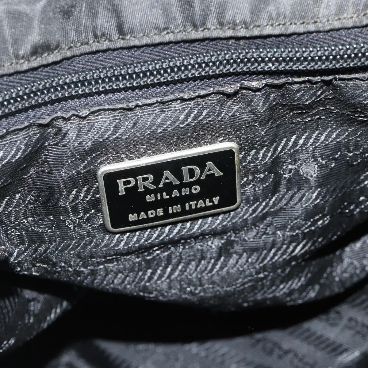 PRADA Backpack Nylon Black Silver Auth bs34471