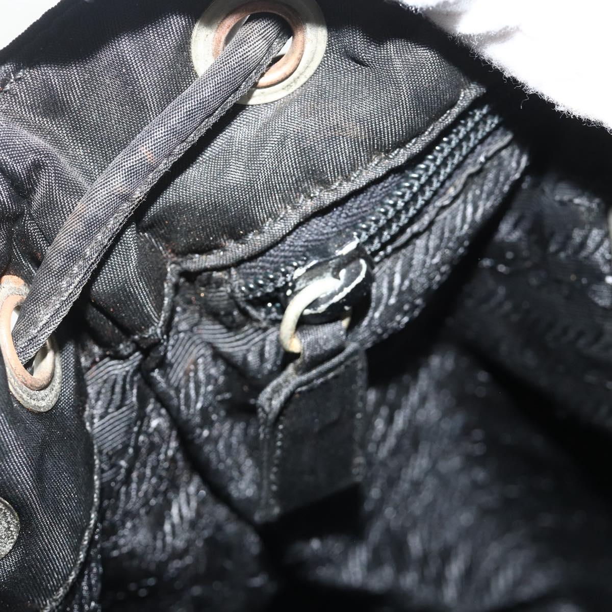 PRADA Backpack Nylon Black Silver Auth bs34471