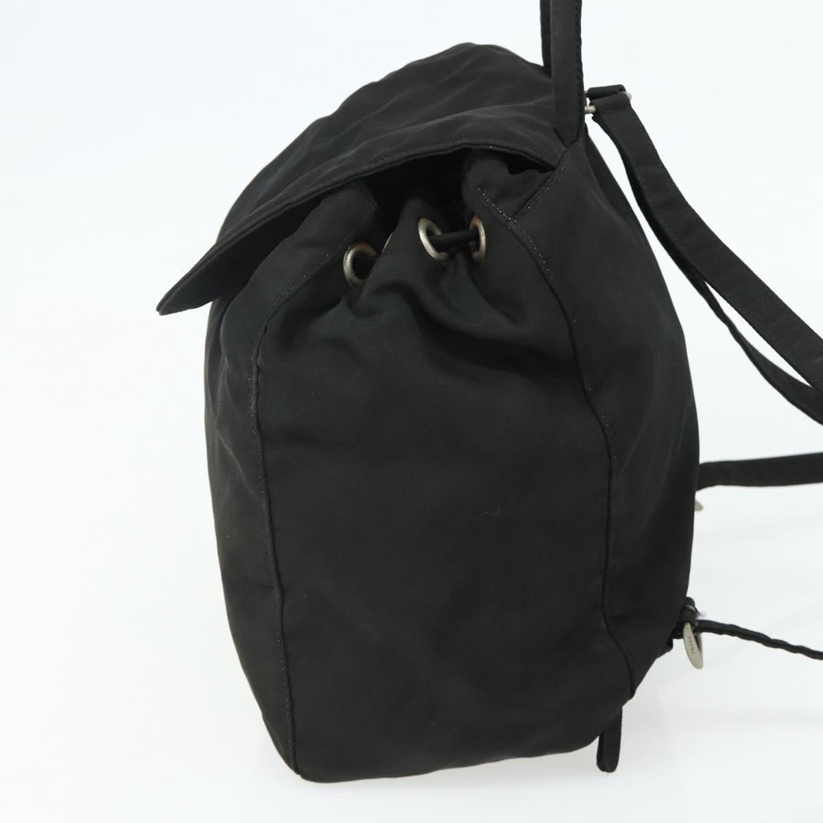 PRADA Backpack Nylon Black Silver Auth bs34471