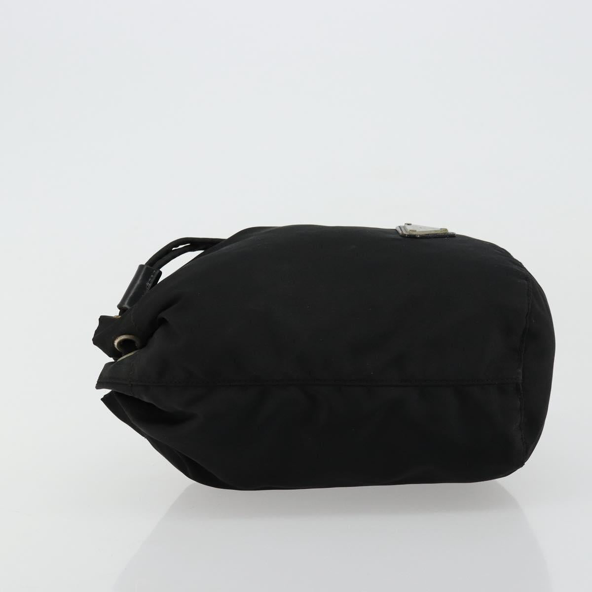 PRADA Purse Pouch Nylon Black Silver Auth bs34472