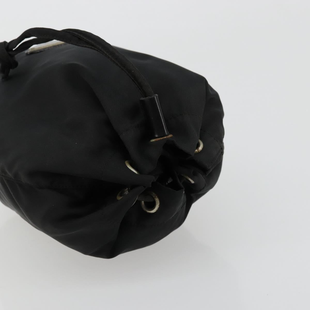 PRADA Purse Pouch Nylon Black Silver Auth bs34472