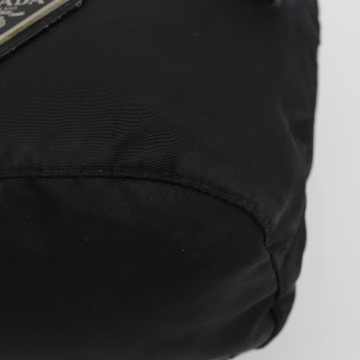 PRADA Purse Pouch Nylon Black Silver Auth bs34472