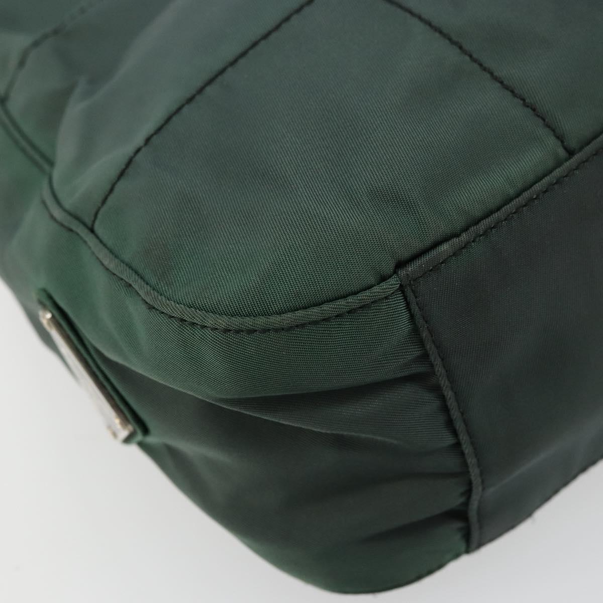 PRADA Shoulder Bag Nylon Green Silver Auth bs34473