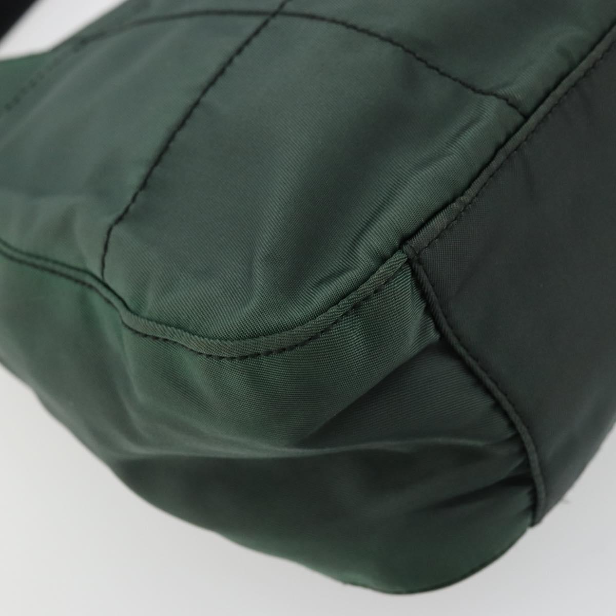 PRADA Shoulder Bag Nylon Green Silver Auth bs34473