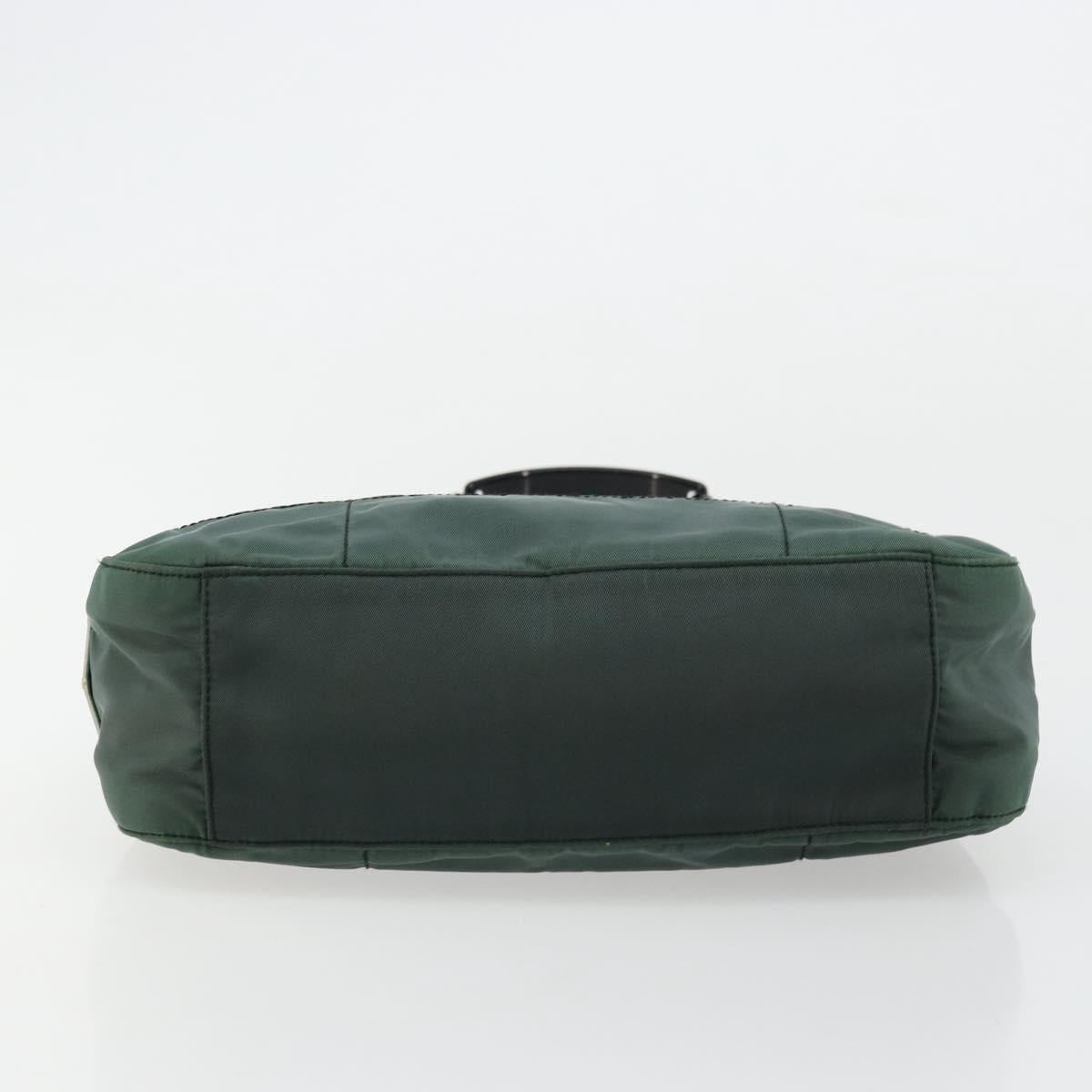 PRADA Shoulder Bag Nylon Green Silver Auth bs34473