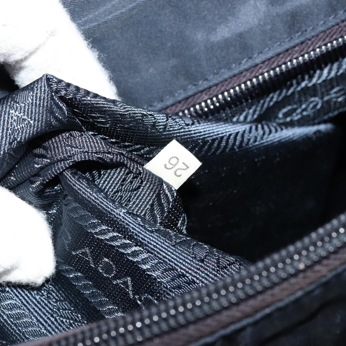 PRADA Hand Bag Nylon Navy Silver Auth bs34478