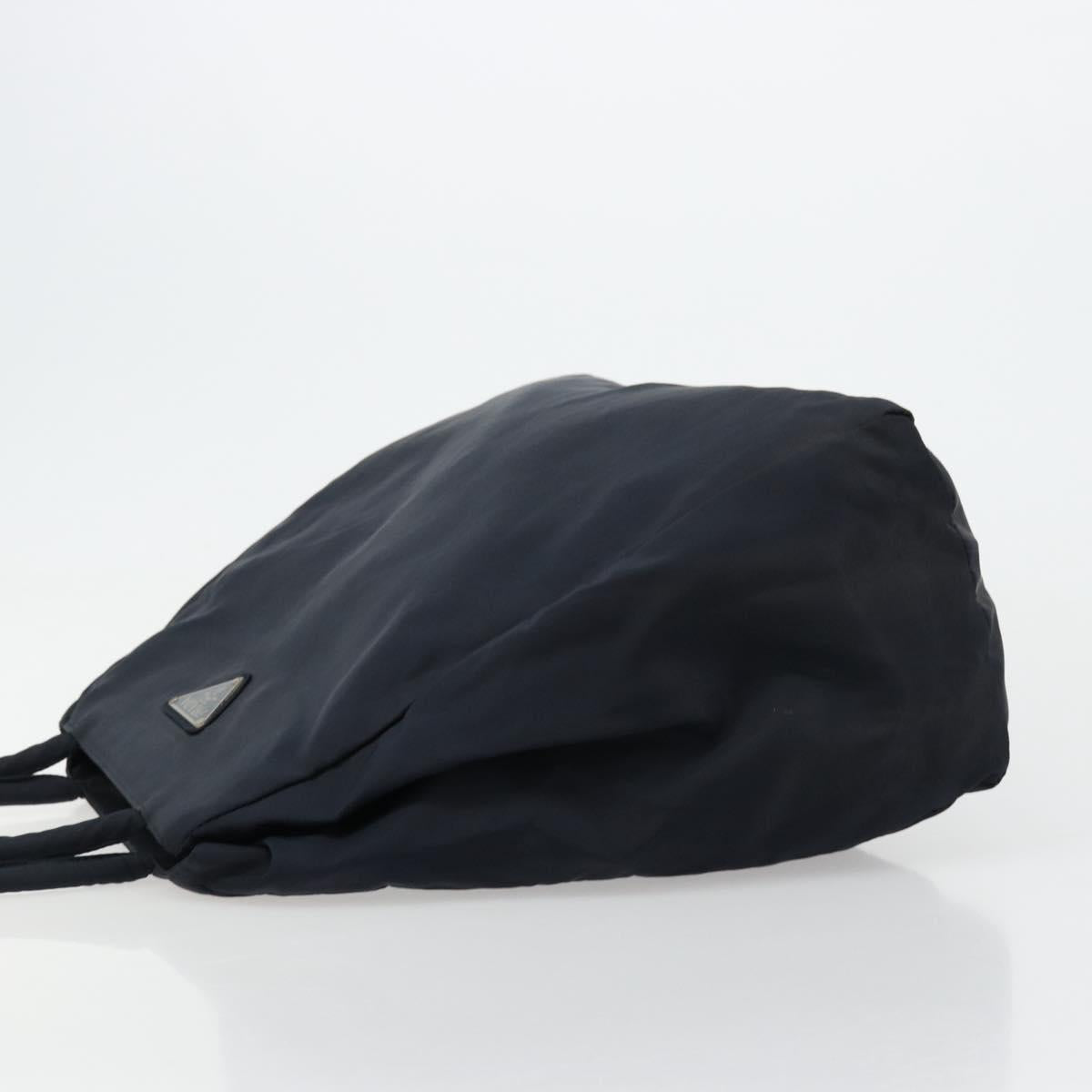 PRADA Hand Bag Nylon Navy Silver Auth bs34478
