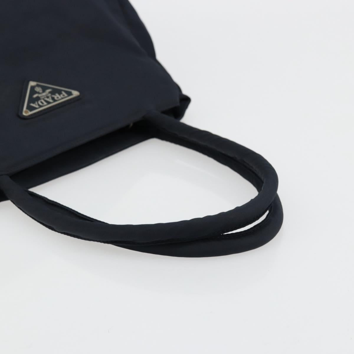 PRADA Hand Bag Nylon Navy Silver Auth bs34478