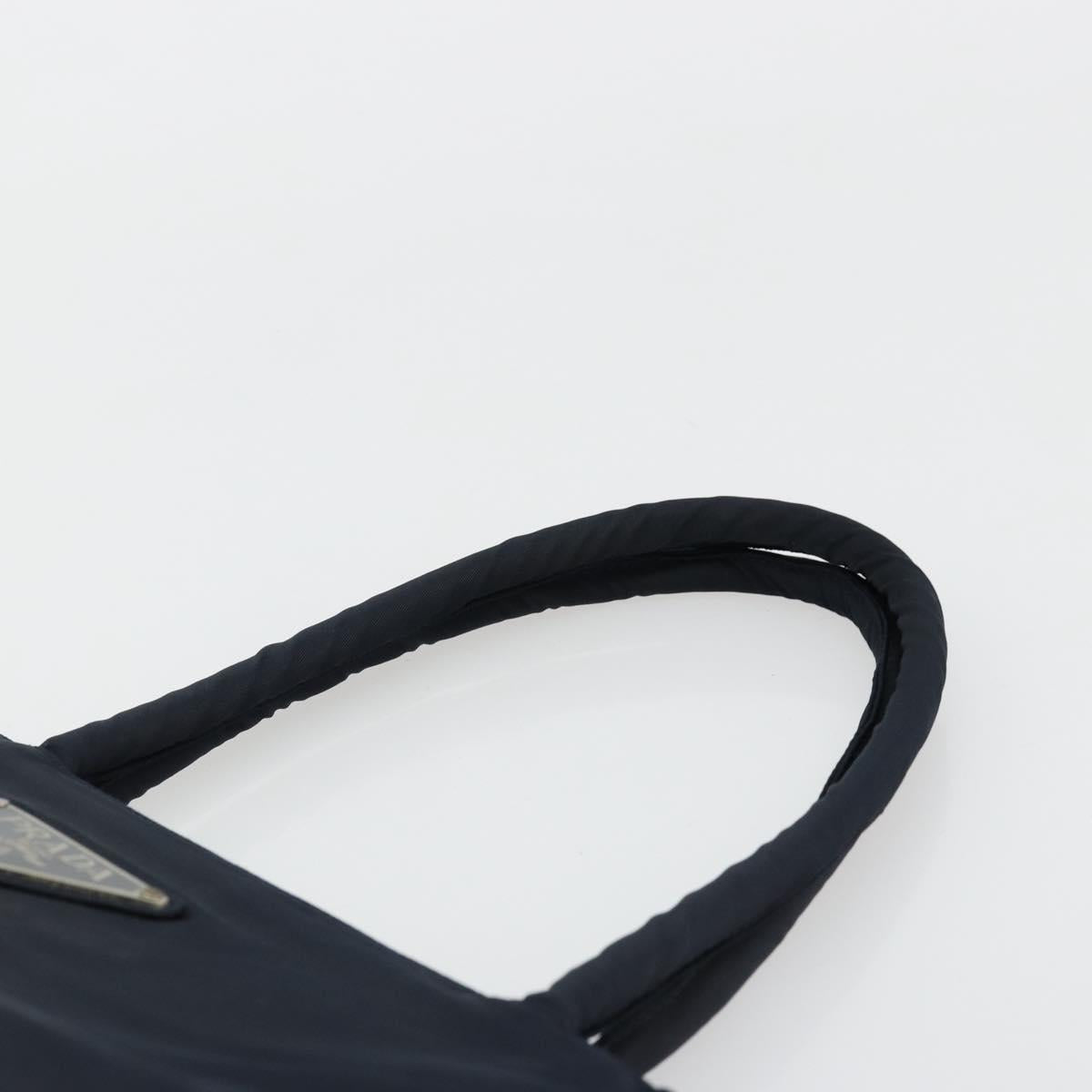PRADA Hand Bag Nylon Navy Silver Auth bs34478