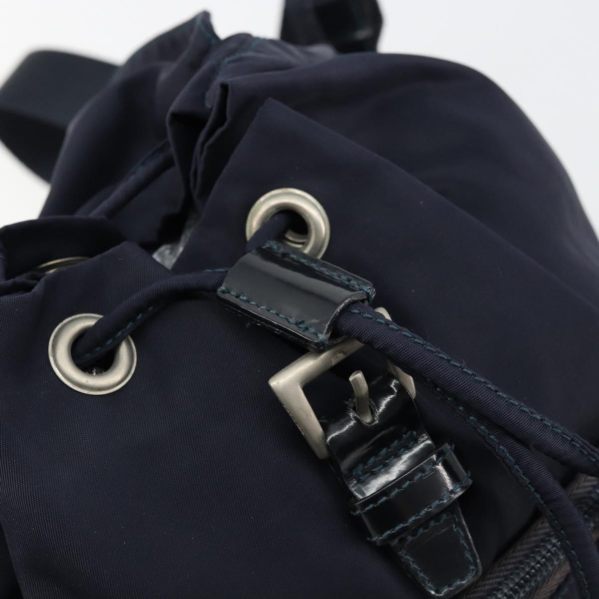 PRADA Backpack Nylon Navy Silver Auth bs34480