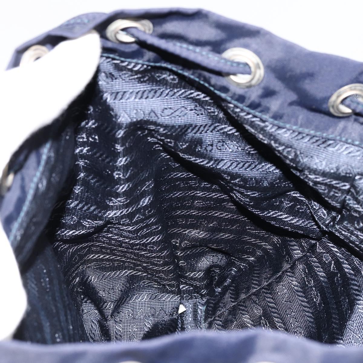 PRADA Backpack Nylon Navy Silver Auth bs34480