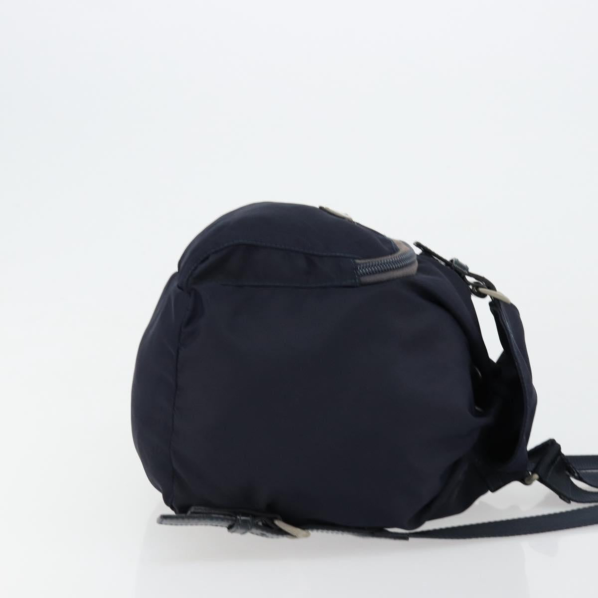PRADA Backpack Nylon Navy Silver Auth bs34480