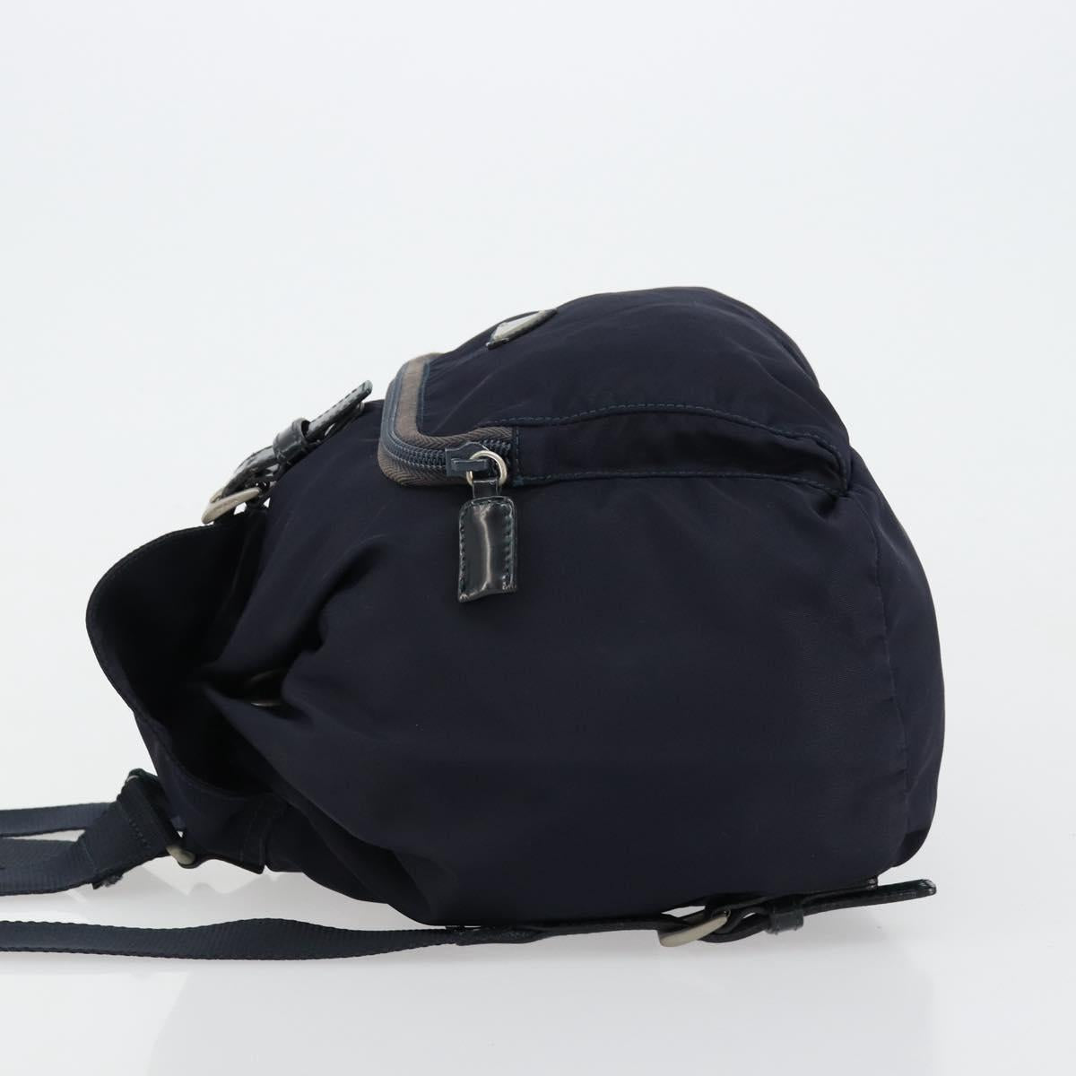 PRADA Backpack Nylon Navy Silver Auth bs34480
