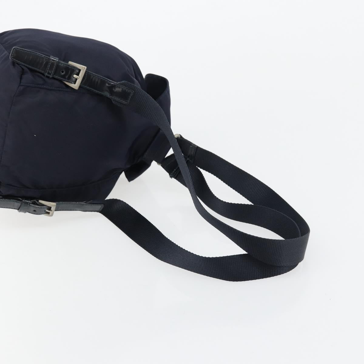 PRADA Backpack Nylon Navy Silver Auth bs34480