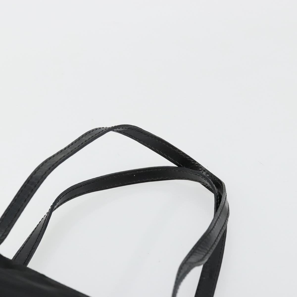 PRADA Hand Bag Nylon Black Silver Auth bs34484