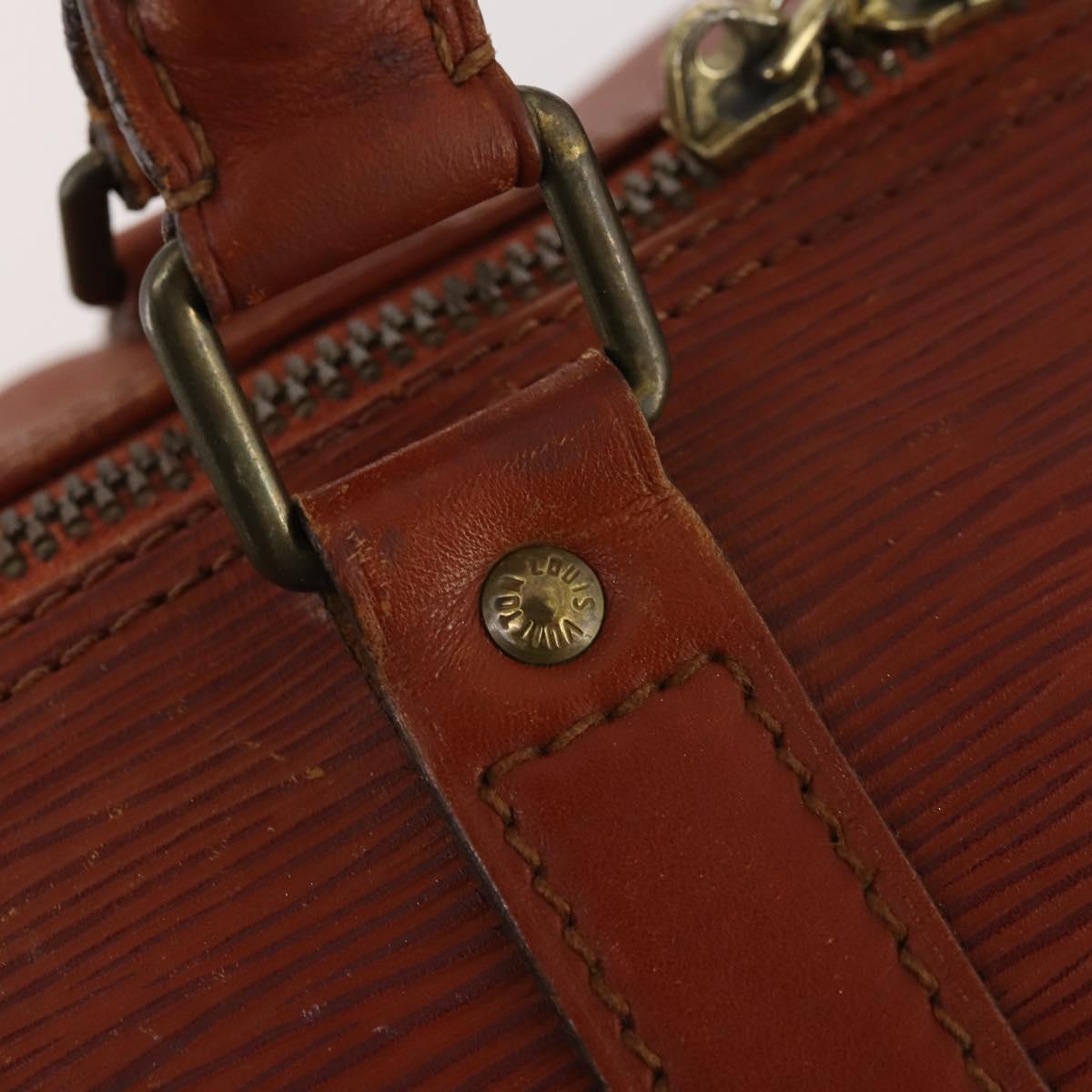 LOUIS VUITTON Epi Keepall 45 Boston Bag Brown M42978 LV Auth bs34491