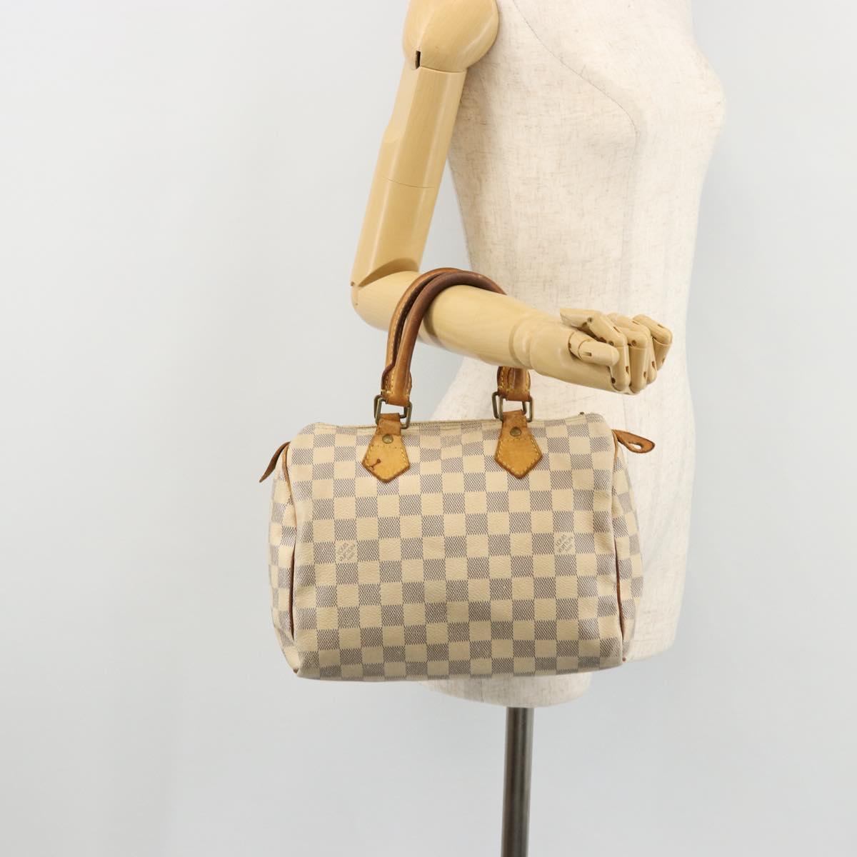 LOUIS VUITTON Damier Azur Speedy 25 Hand Bag N41534 LV Auth bs34499