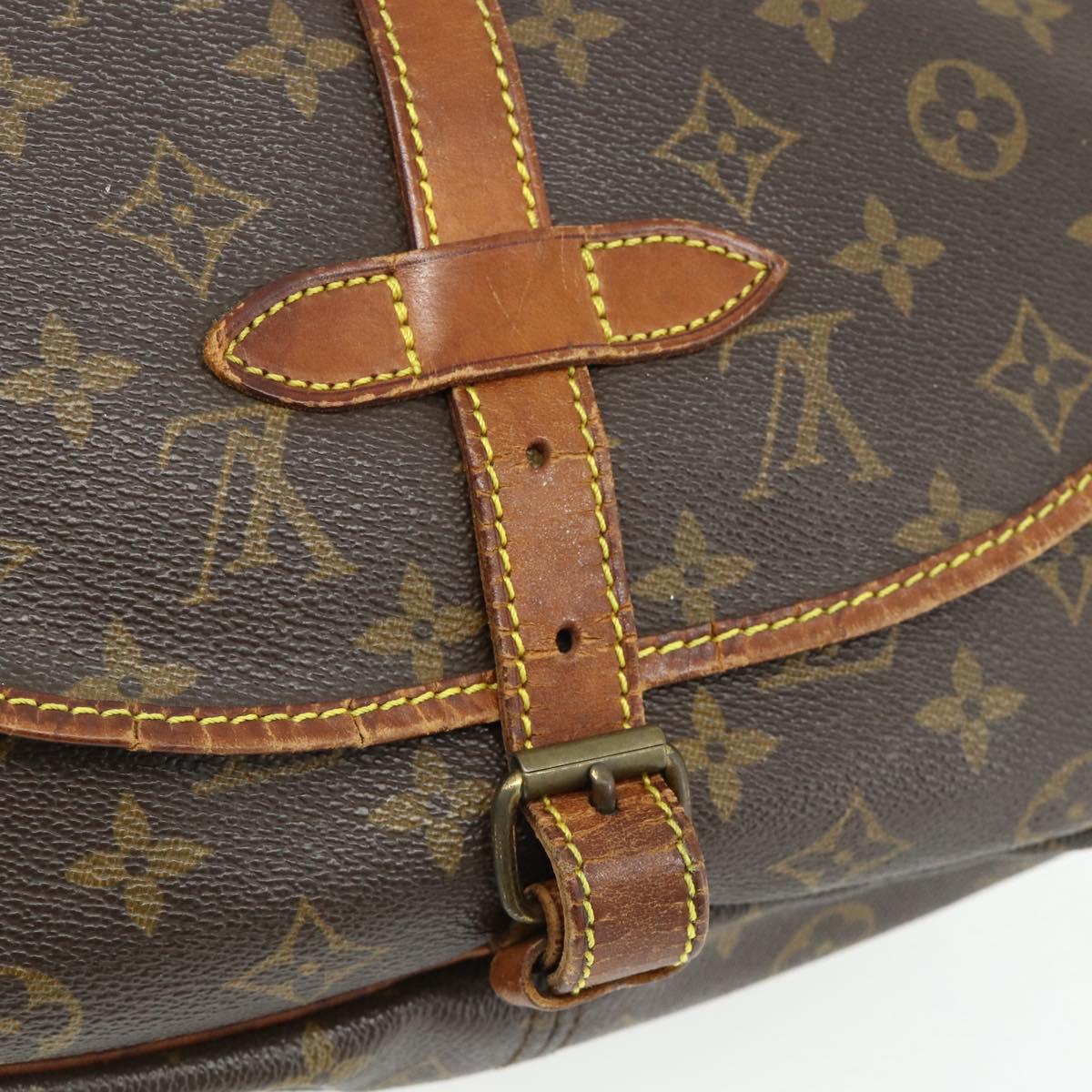 LOUIS VUITTON Monogram Saumur 30 Shoulder Bag M42256 LV Auth bs34502