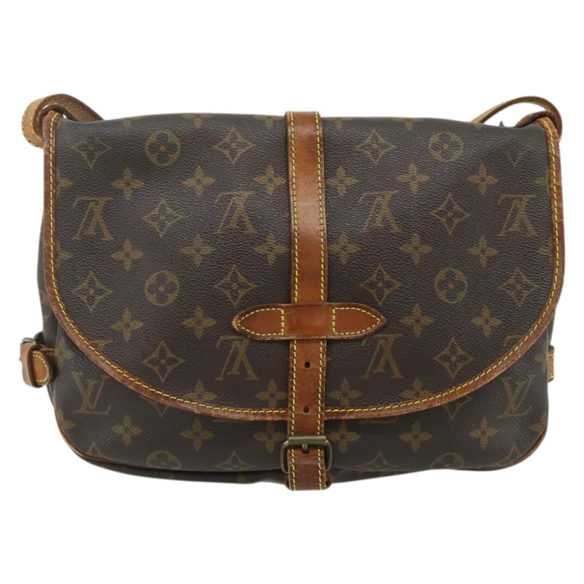 LOUIS VUITTON Monogram Saumur 30 Shoulder Bag M42256 LV Auth bs34502