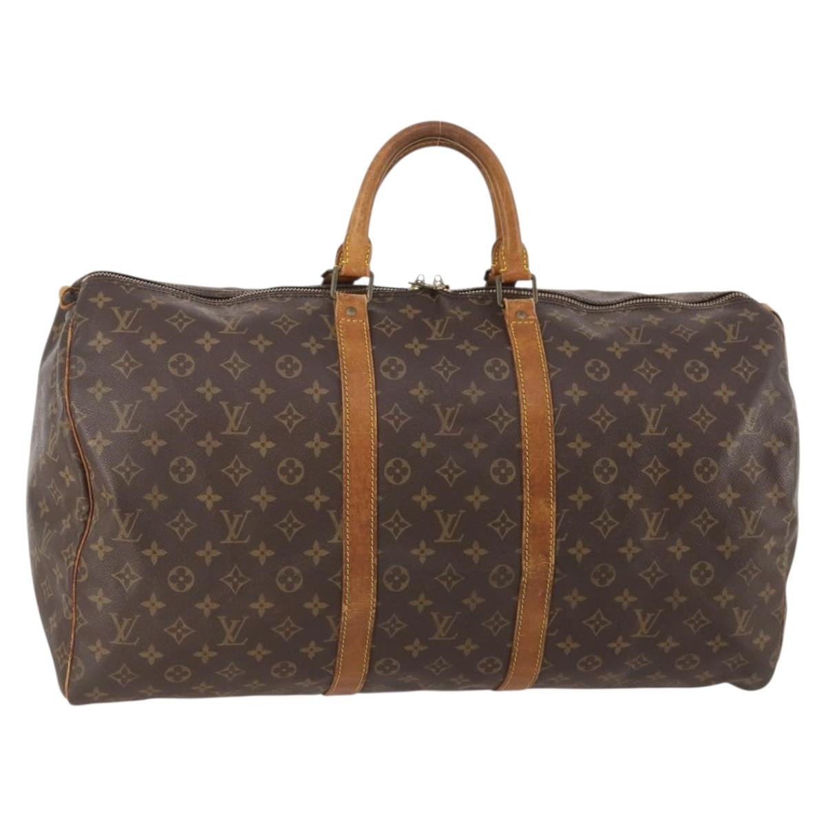 LOUIS VUITTON Monogram Keepall 55 Boston Bag M41424 LV Auth bs34503