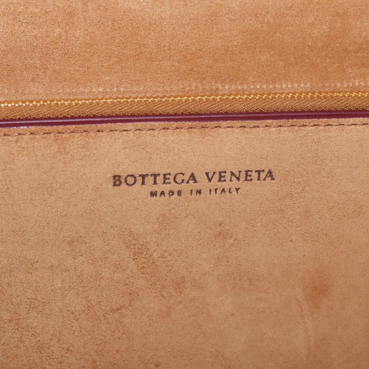 BOTTEGA VENETA Shoulder Bag Leather Bordeaux Gold Auth bs34508A