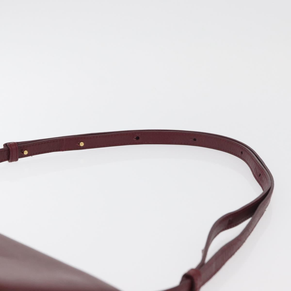 BOTTEGA VENETA Shoulder Bag Leather Bordeaux Gold Auth bs34508A