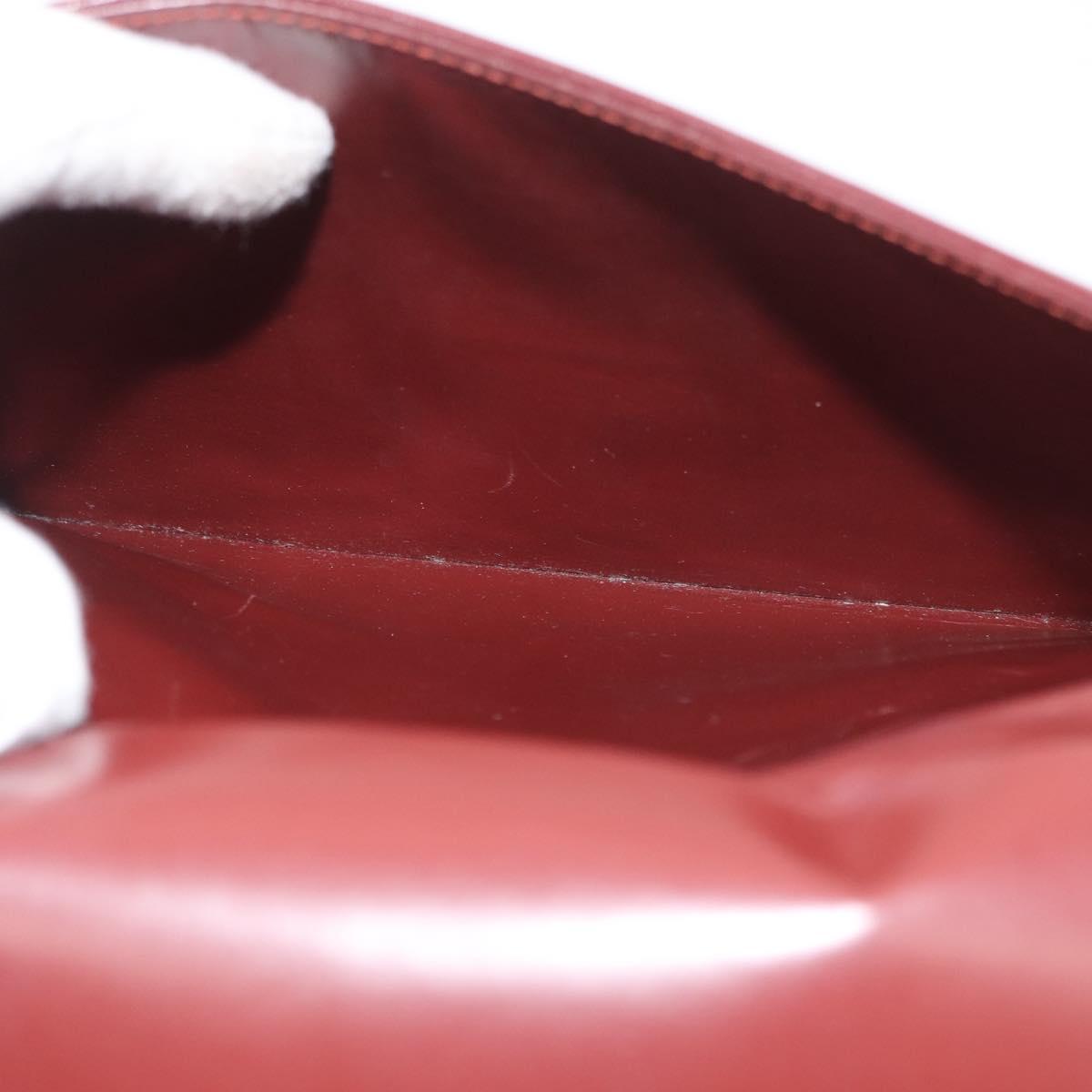 CARTIER Must Line Shoulder Bag Leather Bordeaux Gold Auth bs34509